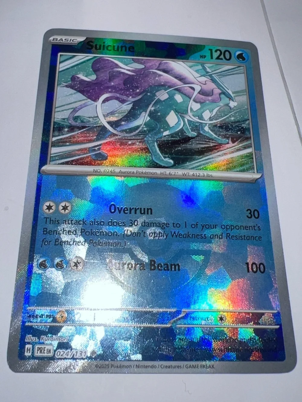 Pokemon Suicune Holofoil Card - Blue/Purple